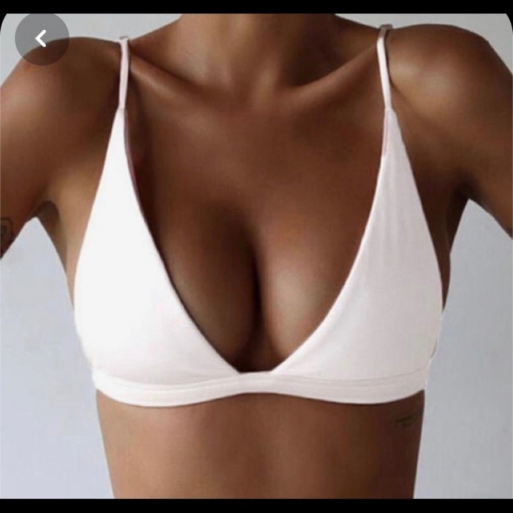 Sexy White Triangle Bikini Top